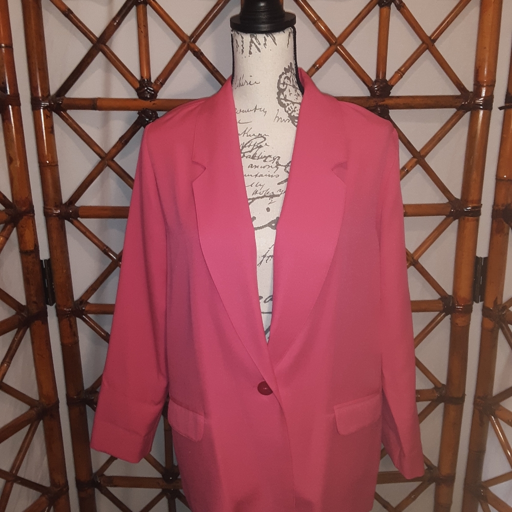LIZ BAKER ESSENTIALS PINK BLAZER